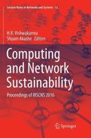 Computing and Network Sustainability : Proceedings of IRSCNS 2016