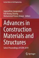 Advances in Construction Materials and Structures : Select Proceedings of ICON 2019