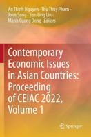 Contemporary Economic Issues in Asian Countries Volume 1