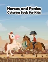 Horses and Ponies Coloring Book for Kids