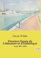 Derniers Essais De Littérature Et d'Esthétique