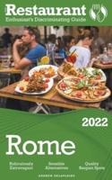 2022 Rome -  The Restaurant Enthusiast&#8217;s Discriminating Guide