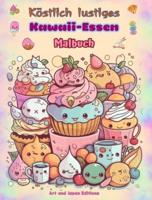 Köstlich Lustiges Kawaii-Essen Malbuch Niedliche Kawaii-Designs Für Essensliebhaber