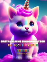 Erstaunliche Einhornkatzen Malbuch Für Kinder Entzückende Fantastische Kreaturen Voller Liebe