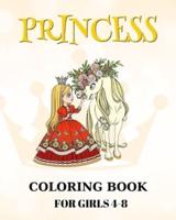 Princess Coloring Book for Girls 4-8