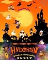 Angstaanjagend Grappige Halloween Kleurboek Voor Kinderen Schattige Horrorscènes Om Van Halloween Te Genieten