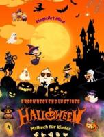 Erschreckend Lustiges Halloween Malbuch Für Kinder Entzückende Horrorszenen Zur Feier Von Halloween