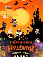 Skrämmande Rolig Halloween Målarbok För Barn Bedårande Skräckscener För Att Njuta Av Halloween