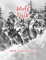 Wolf Pack Adult Coloring Book Grayscale Images By TaylorStonelyArt
