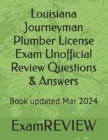 Louisiana Journeyman Plumber License Exam Unofficial Review Questions & Answers