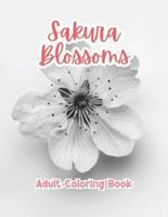 Sakura Blossoms Adult Coloring Book Grayscale Images By TaylorStonelyArt