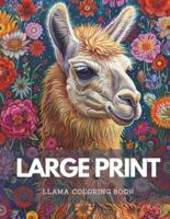Large Print Llama Coloring Book For Adults