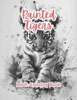 Painted Tigers Adult Coloring Book Grayscale Images By TaylorStonelyArt