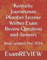 Kentucky Journeyman Plumber License Written Exam Review Questions and Answers