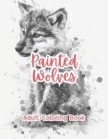 Painted Wolves Adult Coloring Book Grayscale Images By TaylorStonelyArt