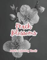 Peach Blossoms Adult Coloring Book Grayscale Images By TaylorStonelyArt