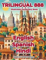 Trilingual 888 English Spanish Hindi Illustrated Vocabulary Book