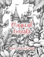 Magical Forests Adult Coloring Book Grayscale Images By TaylorStonelyArt