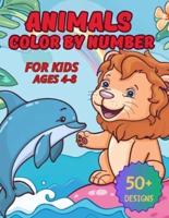 Animals Color by Number for Kids Ages 4-8