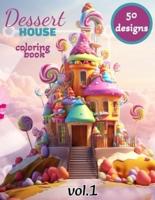 Cute Sweet Dessert House Coloring Book