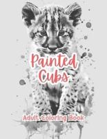 Painted Cubs Adult Coloring Book Grayscale Images By TaylorStonelyArt