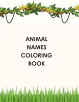 Animal Names Coloring Book