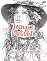Teenage Portraits Adult Coloring Book Grayscale Images By TaylorStonelyArt