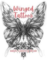 Winged Tattoos Adult Coloring Book Grayscale Images By TaylorStonelyArt