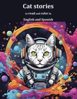 Cat Stories to Read and Color in English and Spanish.