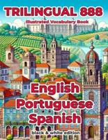 Trilingual 888 English Portuguese Spanish Illustrated Vocabulary Book