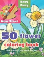 50 Flower Series Coloring Book