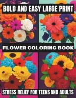 Bold And Easy Large Print Flower Coloring Book
