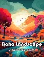 Boho Landscape Coloring Book for Adults