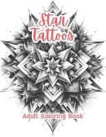 Star Tattoos Adult Coloring Book Grayscale Images By TaylorStonelyArt