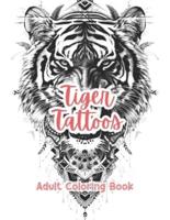 Tiger Tattoos Adult Coloring Book Grayscale Images By TaylorStonelyArt