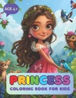 Princess Coloring Book for Kids Age 4+