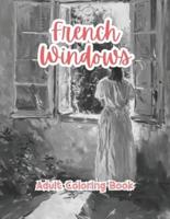 French Windows Adult Coloring Book Grayscale Images By TaylorStonelyArt