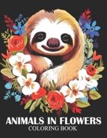 Animals in Flowers Coloring Book