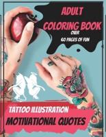 Tattoo design & motivational quotes coloring book