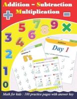 Addition Subtraction Multiplication for Kids