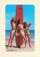 Vintage Lined Notebook Three Woman Surfers in Bikinis Greetings from Ventura