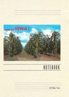 Vintage Lined Notebook Greetings from Iowa, Corn Field