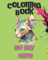 Adult Coloring Book Art Cats