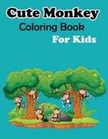 Cute Monkey Coloring Book For Kids