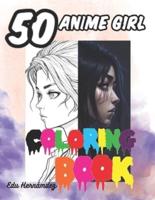 50 Anime Girl Coloring Book