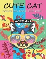 Cute Cat Coloring Book for Kids Ages 4-8