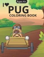 I Love Pug Coloring Book