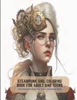 Steampunk Girl Coloring Book For Adult And Teens