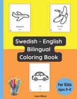 Swedish - English Bilingual Coloring Book for Kids Ages 3 - 6