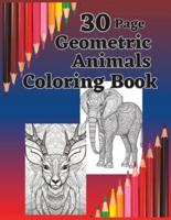 30 Page Geometric Animals Coloring Book